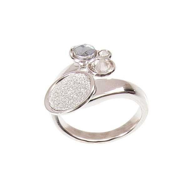 Anello contrariÃ¨ con glitter e Swarovski Default Title
