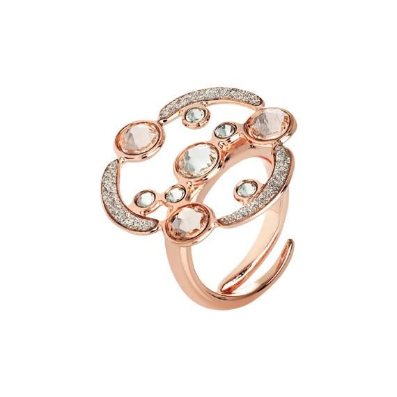 Anello rosato con decoro in glitter e Swarovski Default Title