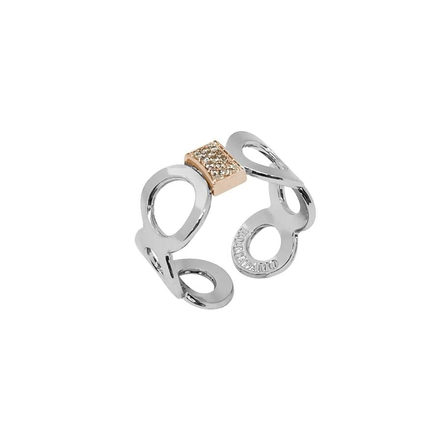 Anello a fascia con decoro circolare e zirconi Default Title