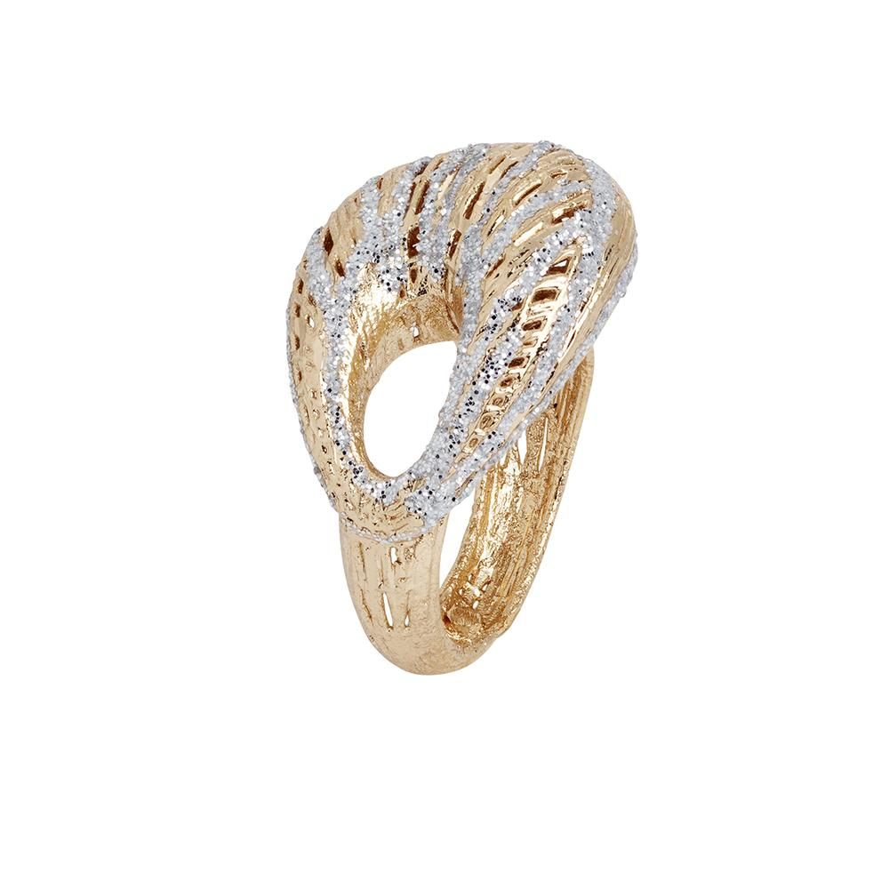 Anello placcato oro giallo in elettrofusione con decoro in glitter silver Default Title