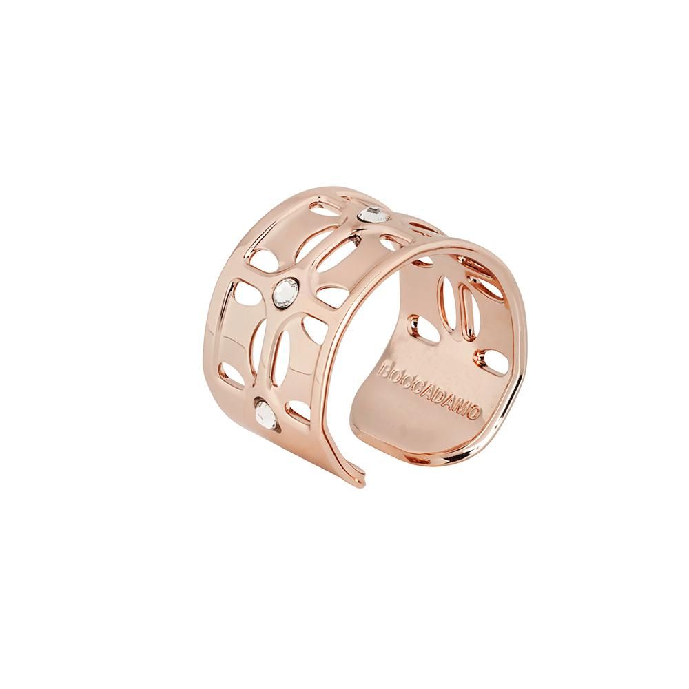 Anello placcato oro rosa a fascia con Swarovski crystal Default Title