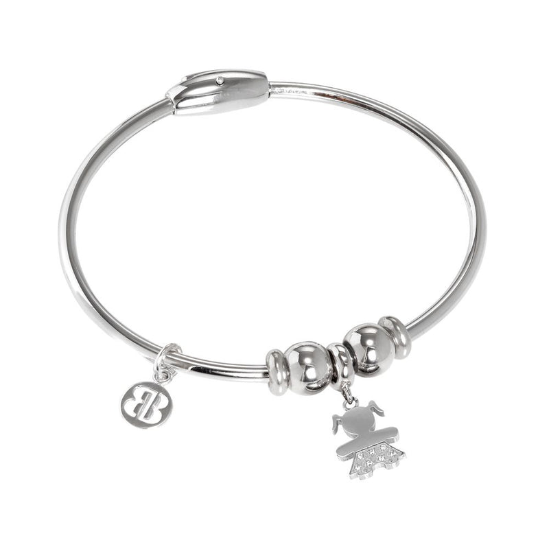 Bracciale con charm a forma di bimba in zirconi Default Title