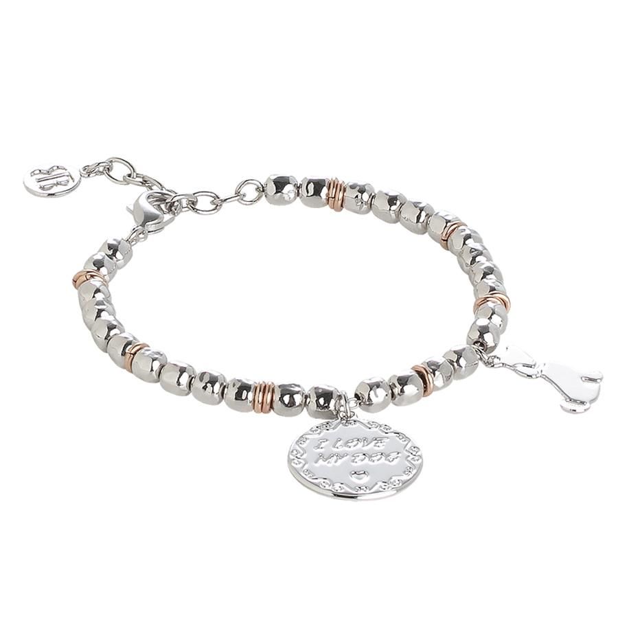 Bracciale beads con medaglietta "I love my dog" Default Title