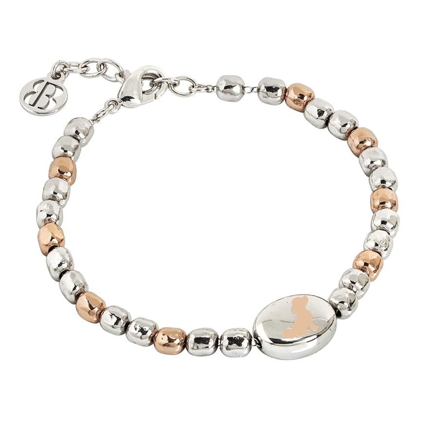 Bracciale beads bicolor con cane laserato Default Title