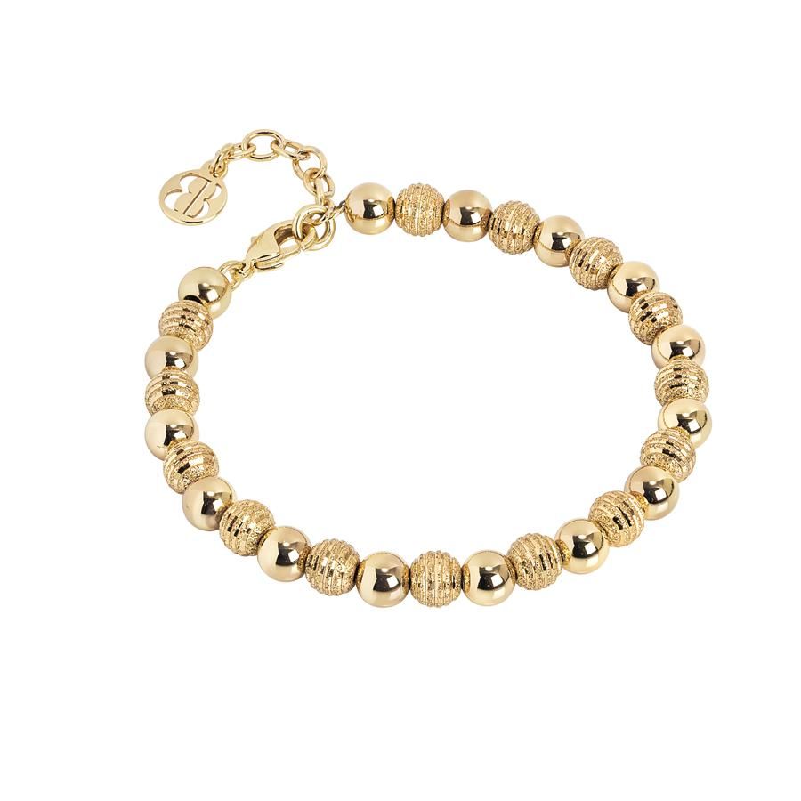 Bracciale dorato con sfere lisce e diamantate Default Title