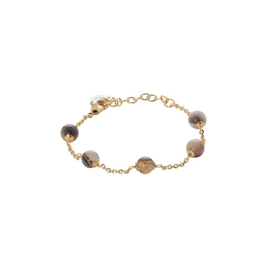 Bracciale dorato con agata brown Default Title