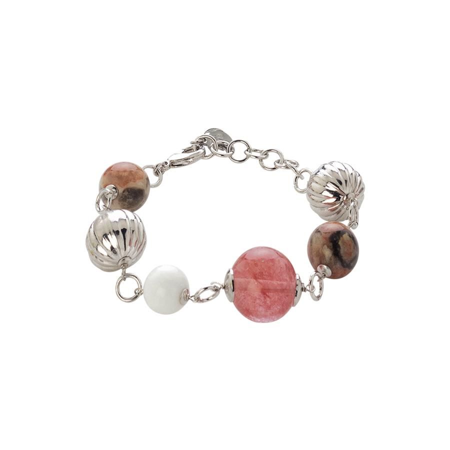 Bracciale con  agata color fragola, crazy lace e white Default Title
