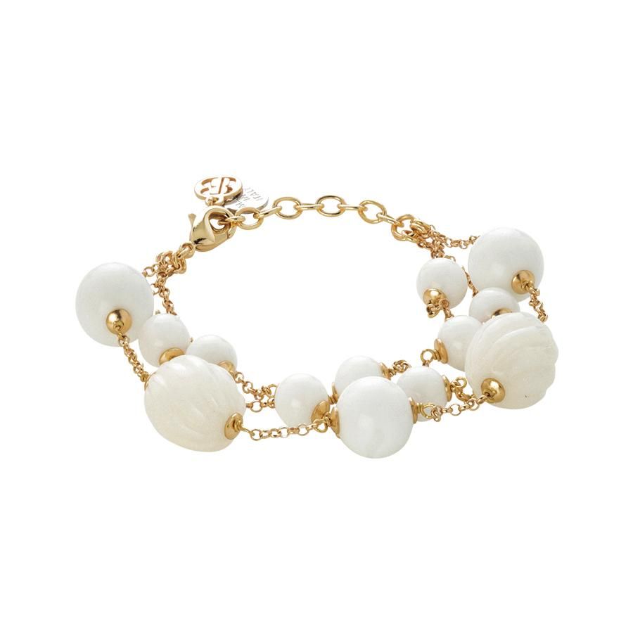 Bracciale con agata white e white torchon Default Title