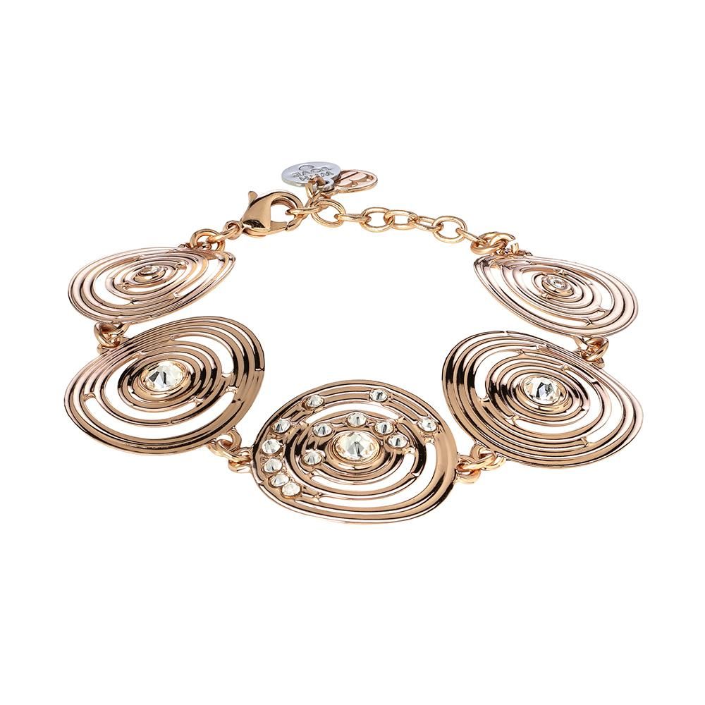 Bracciale semirigido placcato oro rosa con decoro di ispirazione Maya e Swarovski Default Title