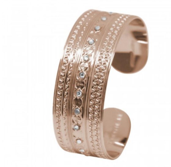 Bracciale placcato oro rosa con decori etruschi e Swarovski Default Title