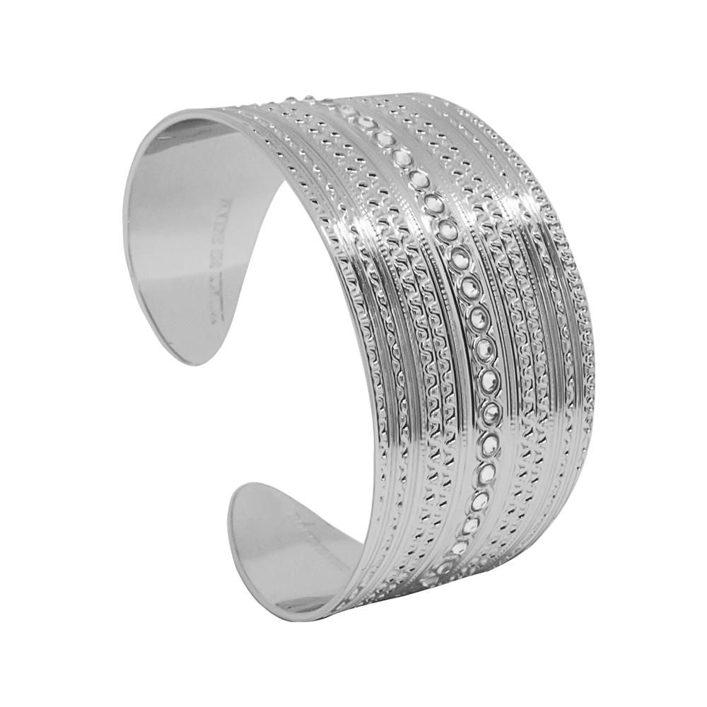 Bracciale a fascia larga con decori etruschi e Swarovski Default Title
