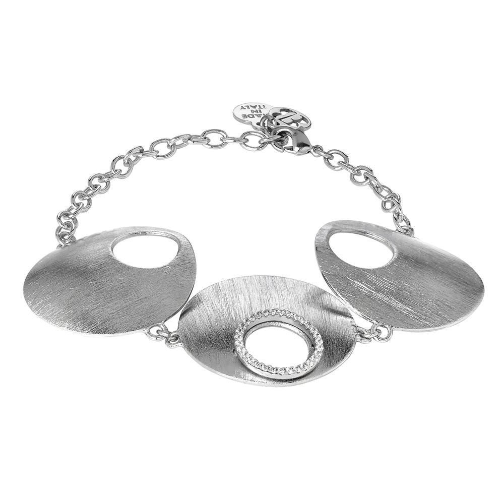 Bracciale con centrale semirigido e zirconi Default Title