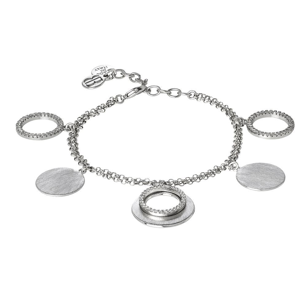 Bracciale con pendenti effetto graffiato e zirconi in rilievo Default Title