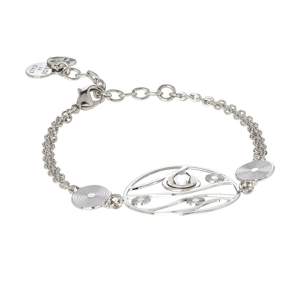 Bracciale doppio filo con decoro centrale ad onde e Swarovski Default Title