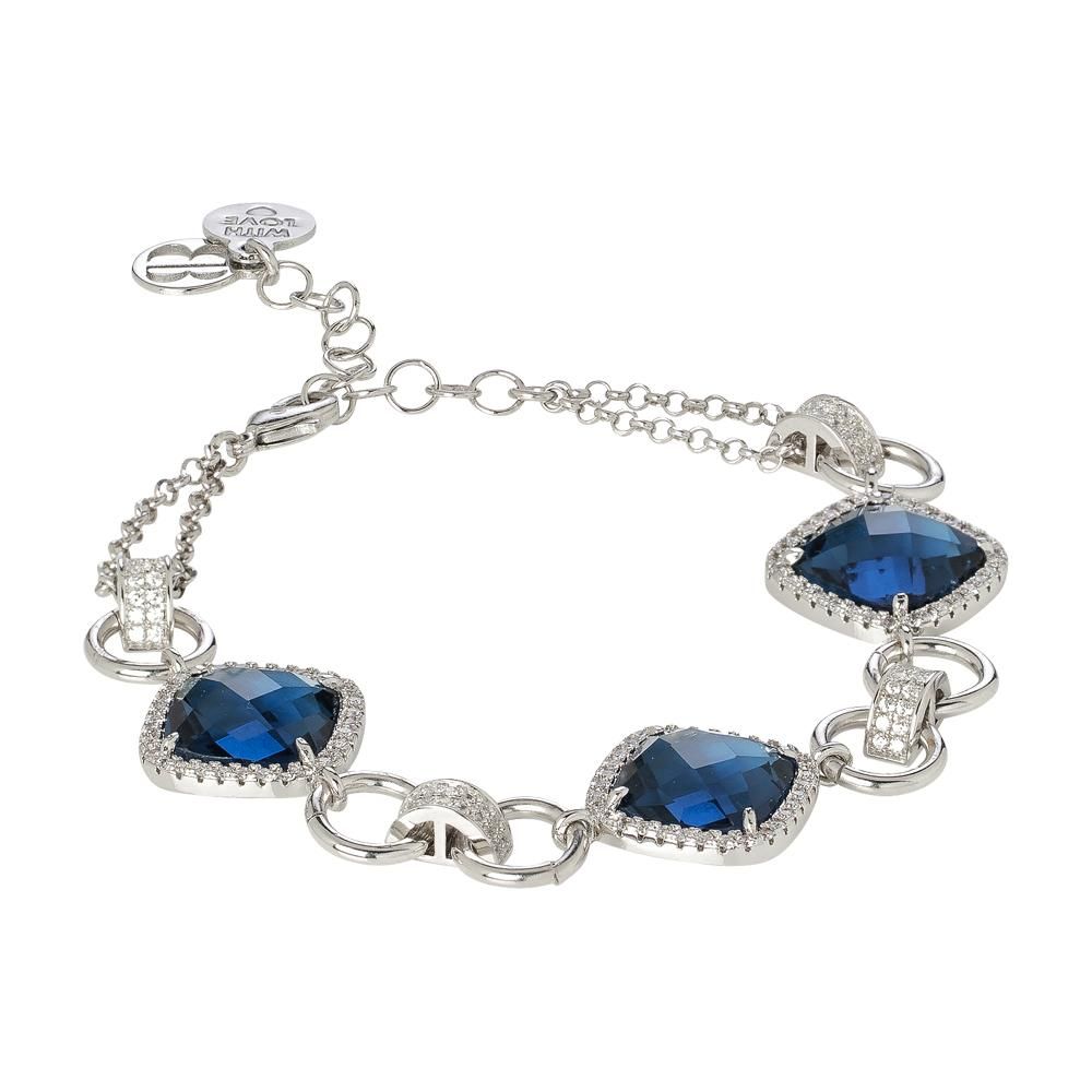 Bracciale modulare con cristalli blue montana e zirconi Default Title