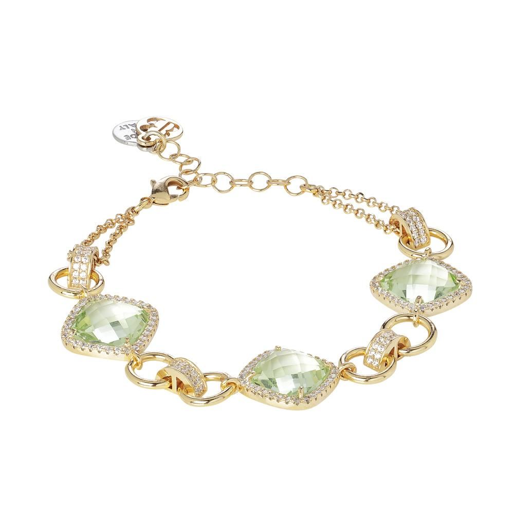 Bracciale modulare con cristalli chrysolite e zirconi Default Title