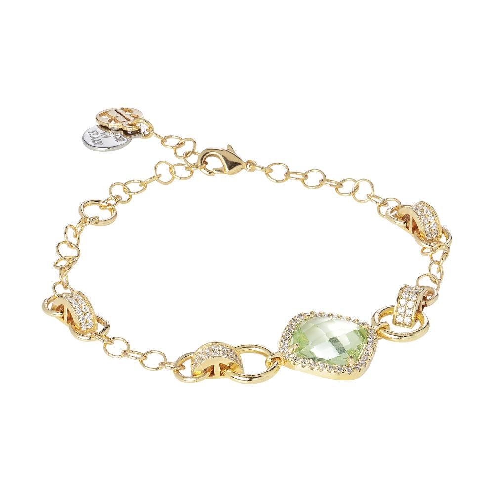 Bracciale con centrale briolette chrysolite e zirconi Default Title