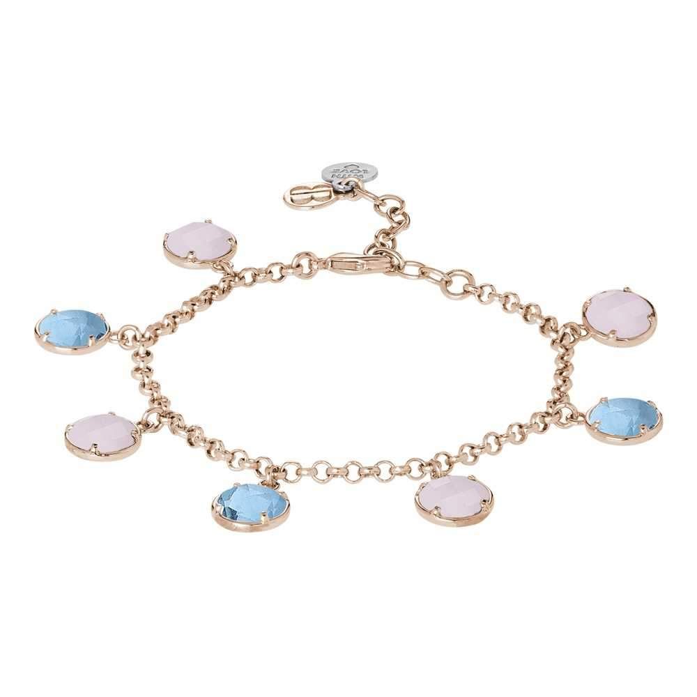 Bracciale con cristalli sky e quarzo rosa milk Default Title