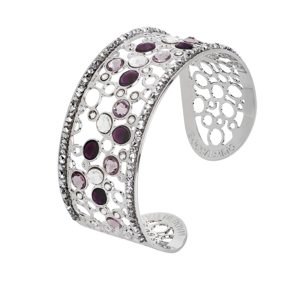 Bracciale a fascia con decoro di Swarovski crystal e ametyst Default Title