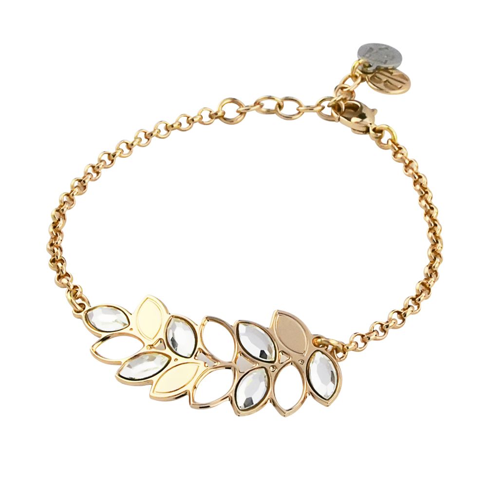 Bracciale dorato con centrale a spighe di grano e Swarovski Default Title