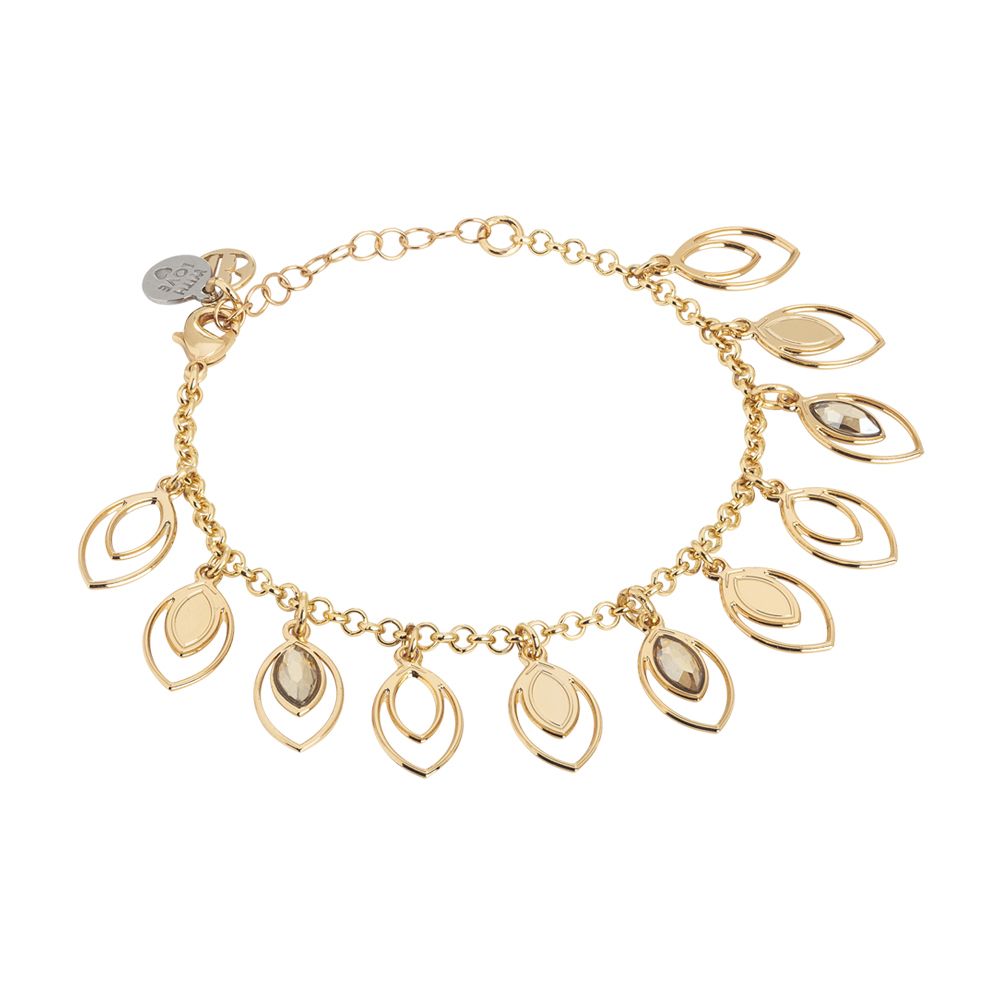Bracciale con charms a chicchi di grano e Swarovski golden shadow Default Title