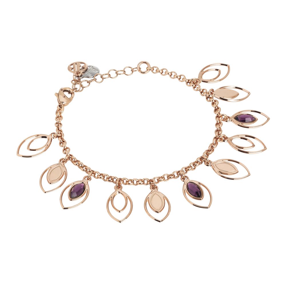 Bracciale con charms a chicchi di grano e Swarovski ametista Default Title