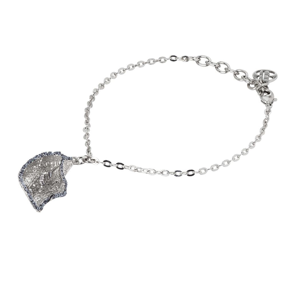 Bracciale rodiato con calla in glitter nero Default Title
