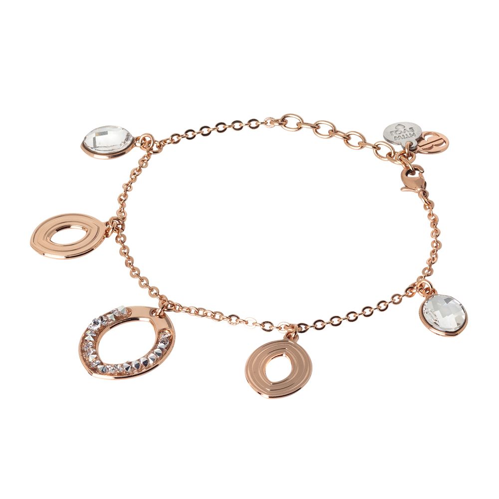 Bracciale rosato con navette lisce e di Swarovski Default Title