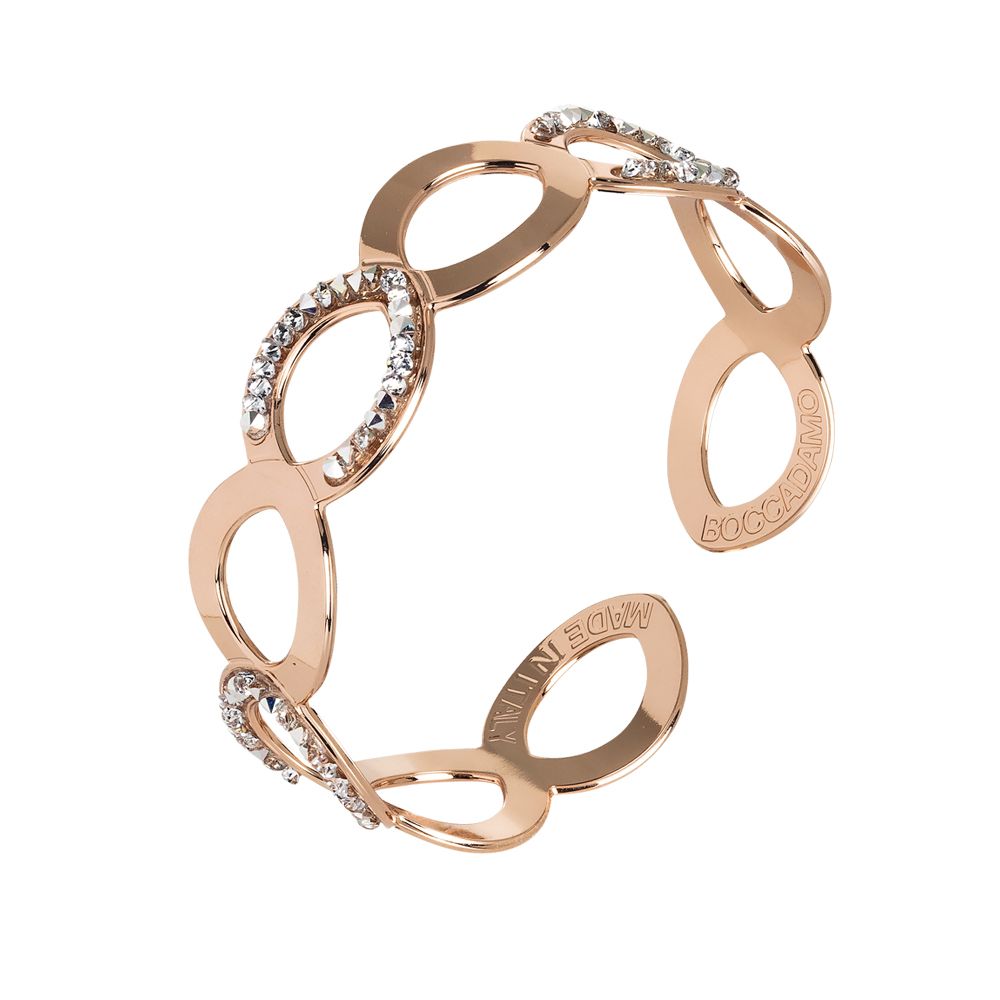 Bracciale rigido a fascia rosato con pavè di Swarovski Default Title