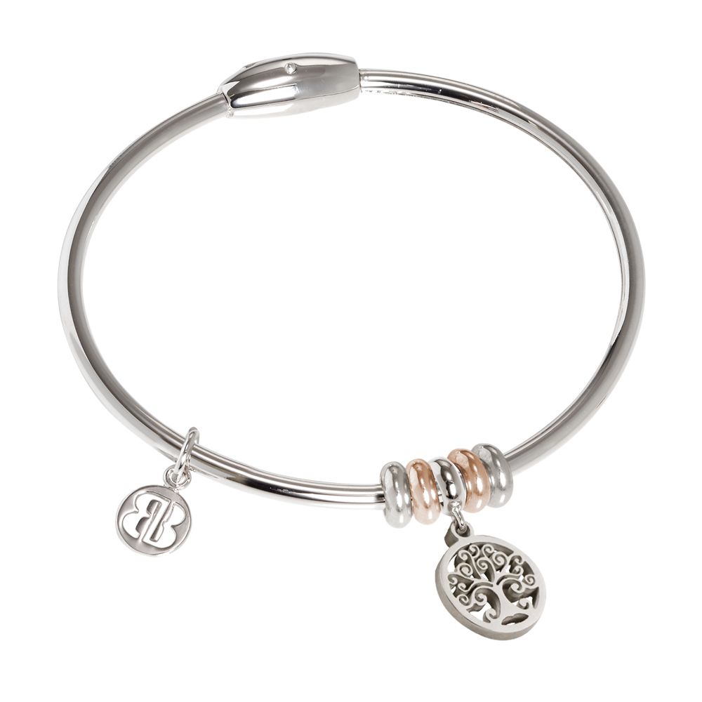 Bracciale con passanti bicolor e charm a forma di albero della vita Default Title