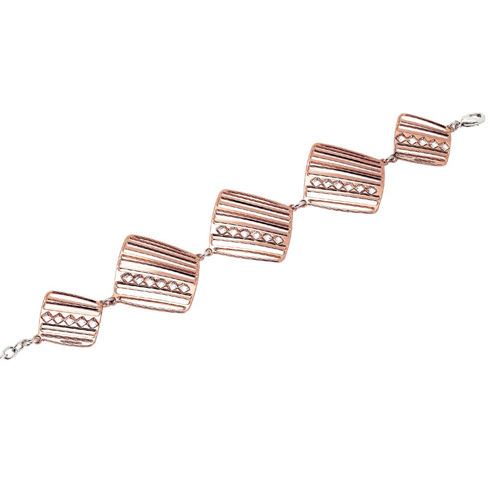 Bracciale modulare rosato con rombi di cristalli Swarovski Default Title