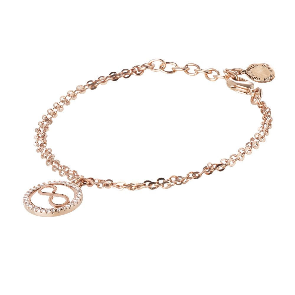 Bracciale rosato con pendete di zirconi e logo "amore infinito" del Giro d'Italia Default Title