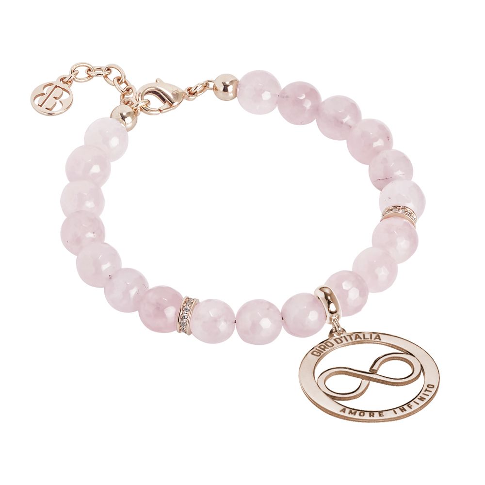 Bracciale con quarzo rosa e logo "amore infinito" del Giro d'Italia Default Title