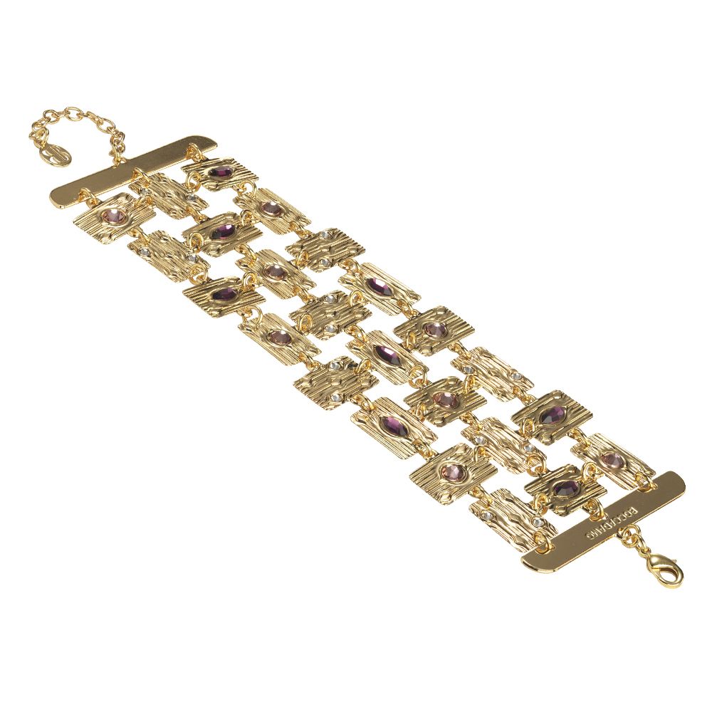 Bracciale a fascia semirigido con Swarovski rosa Default Title