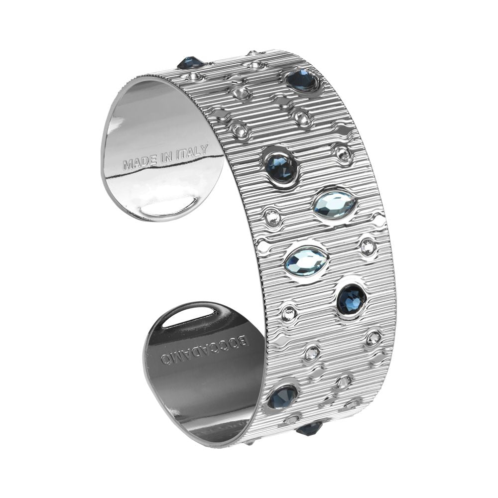 Bracciale rigido a fascia con Swarovski blu Default Title
