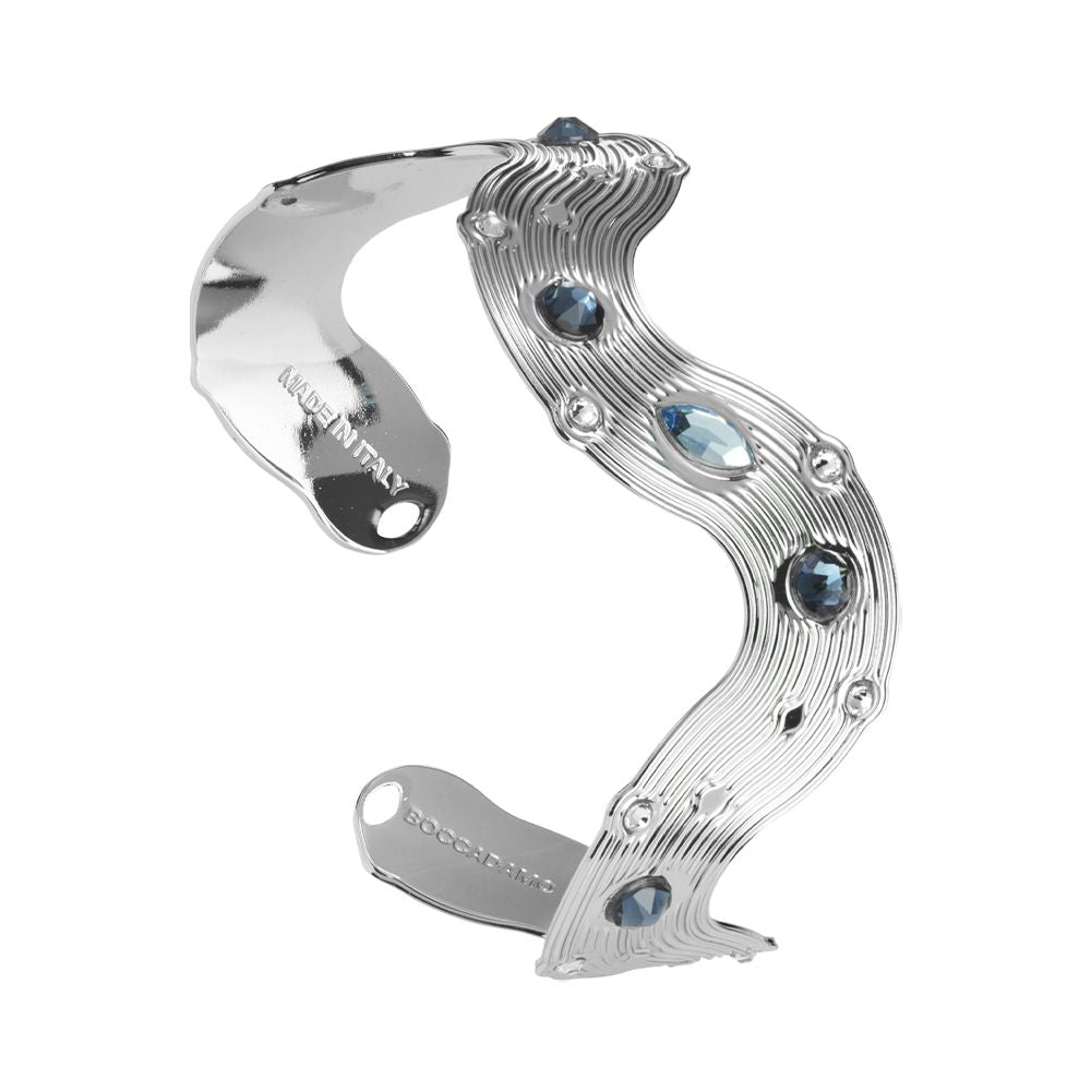 Bracciale rigido a onde con Swarovski blu Default Title