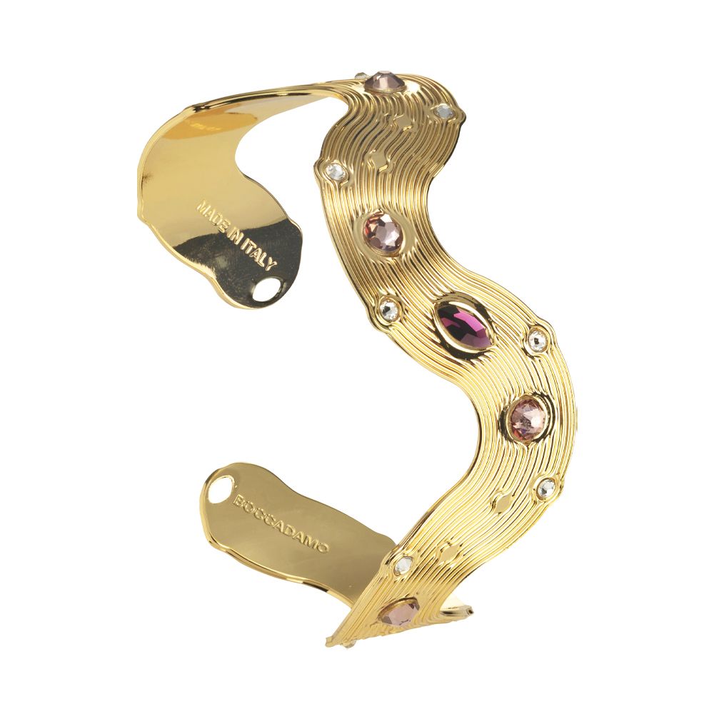 Bracciale rigido a onde con Swarovski rosa Default Title