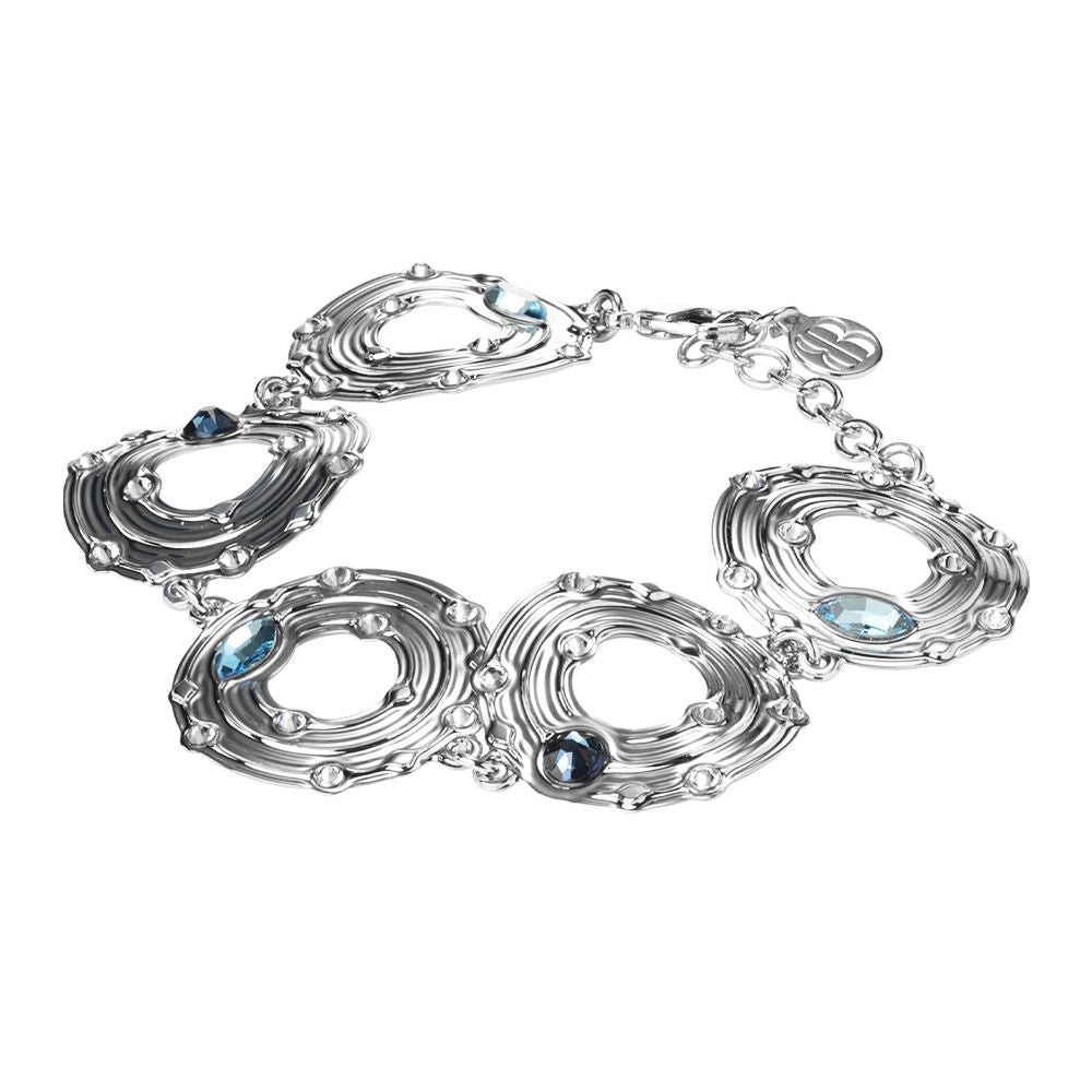 Bracciale con moduli circolari e Swarovski blu Default Title