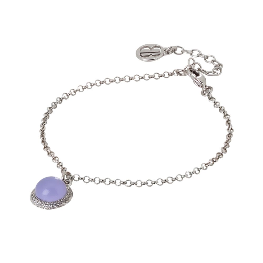 Bracciale con cabochon pendente lavanda e zirconi Default Title