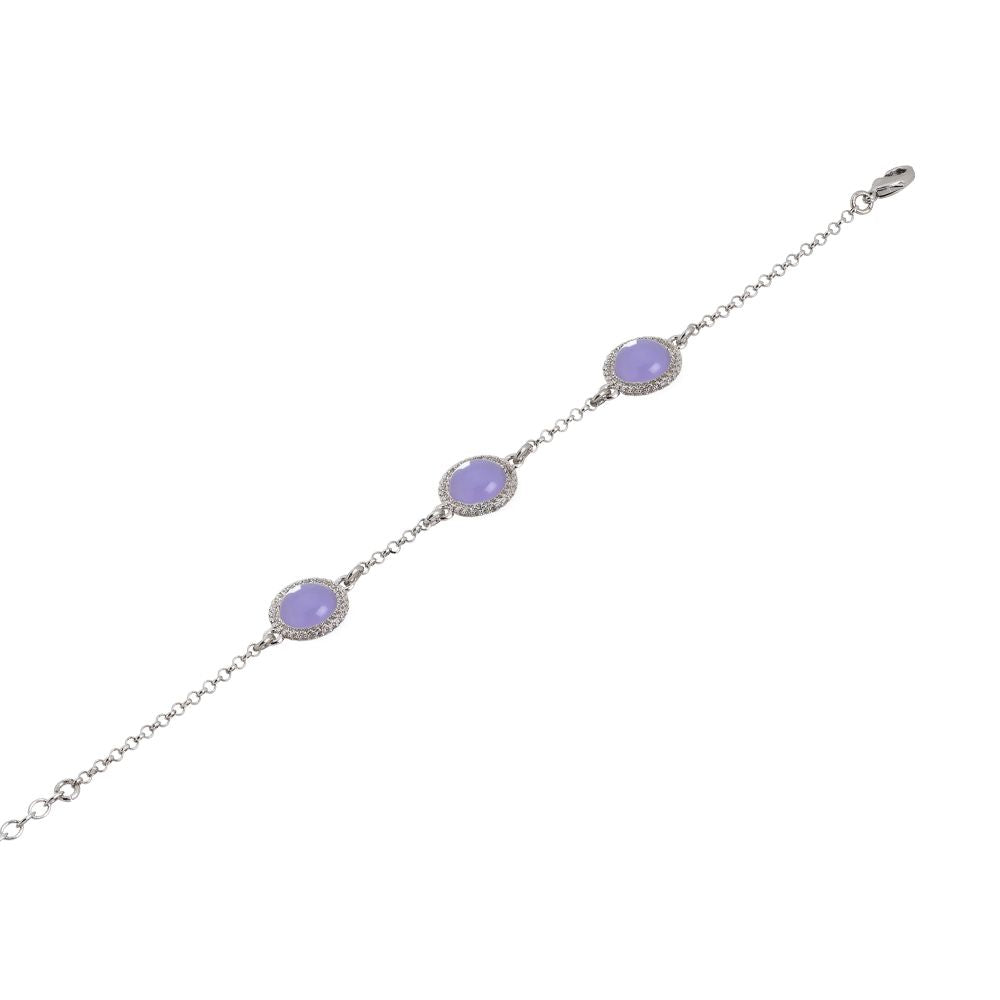 Bracciale con cabochon lavanda e zirconi Default Title
