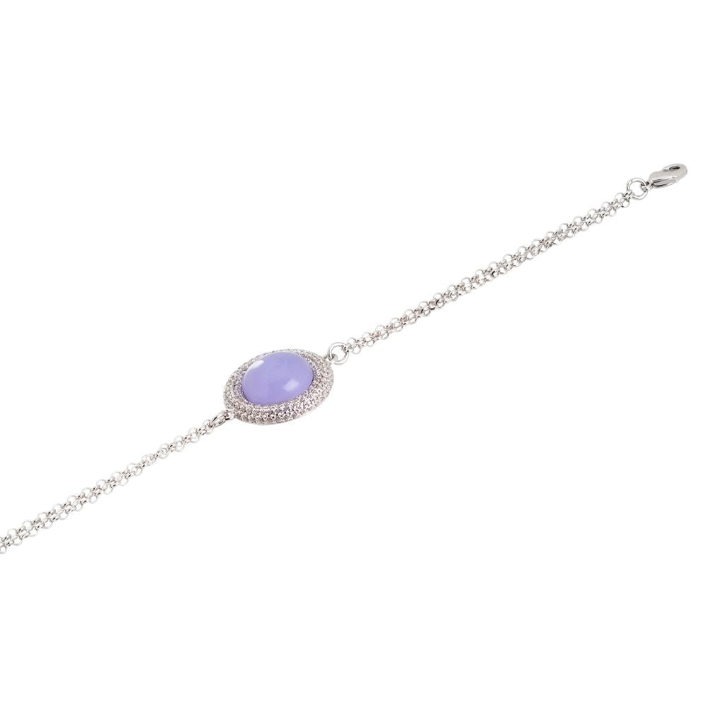 Bracciale con centrale cabochon lavanda e zirconi Default Title