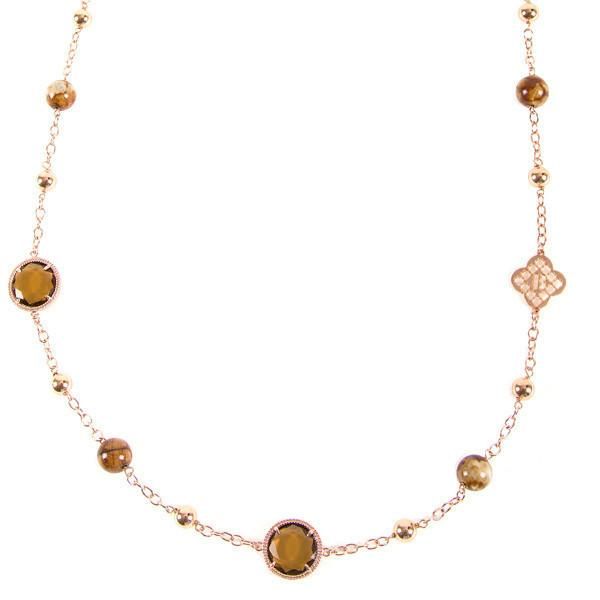 Collana placcata oro rosa con elementi decorativi a croce Default Title