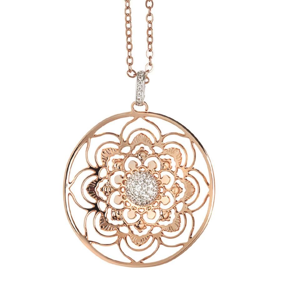 Collana corta rosata con mandala pendente e zirconi Default Title