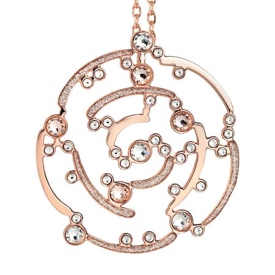 Collana rosata con pendente decorato da glitter e Swarovski Default Title