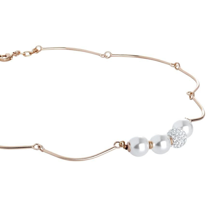 Collana tubolare rosata con centrale di Swarovski e strass Default Title