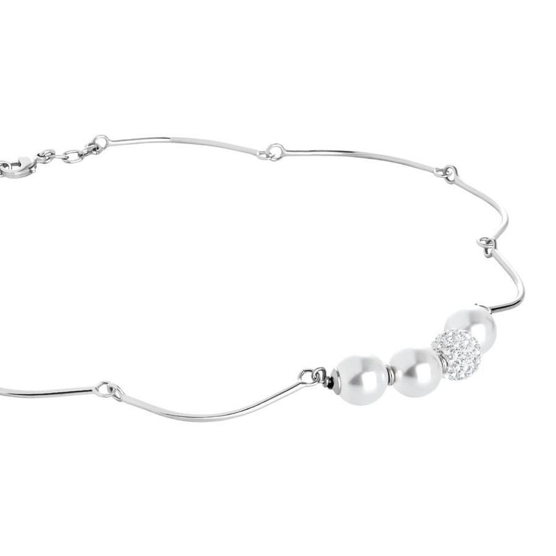 Collana tubolare con centrale di Swarovski e strass Default Title
