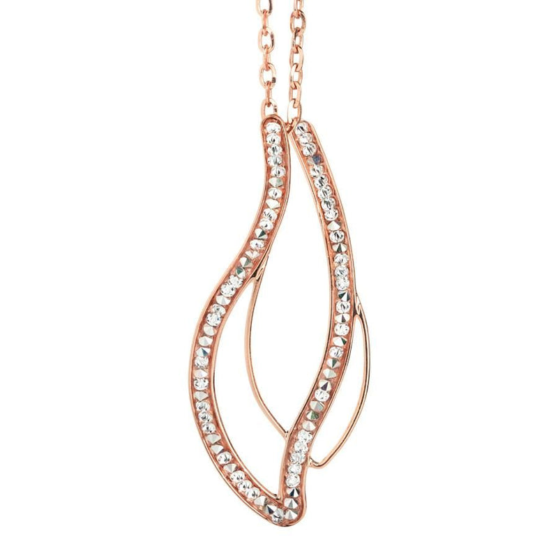 Collana rosata con doppio pendente e Swarovski crystal rock crystal Default Title