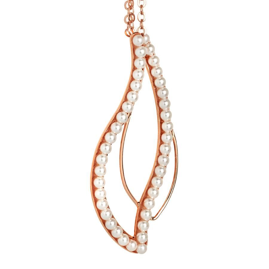 Collana rosata con doppio pendente e perle Swarovski Default Title