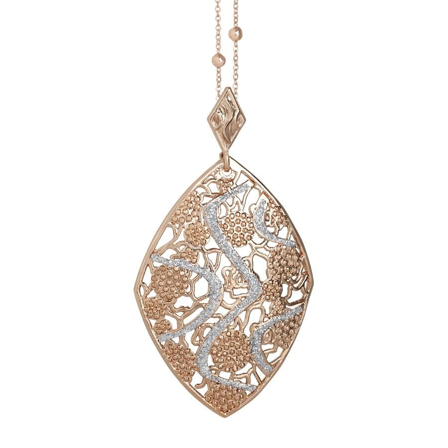 Collana rosata con pendente a rombo in glitter bicolor Default Title