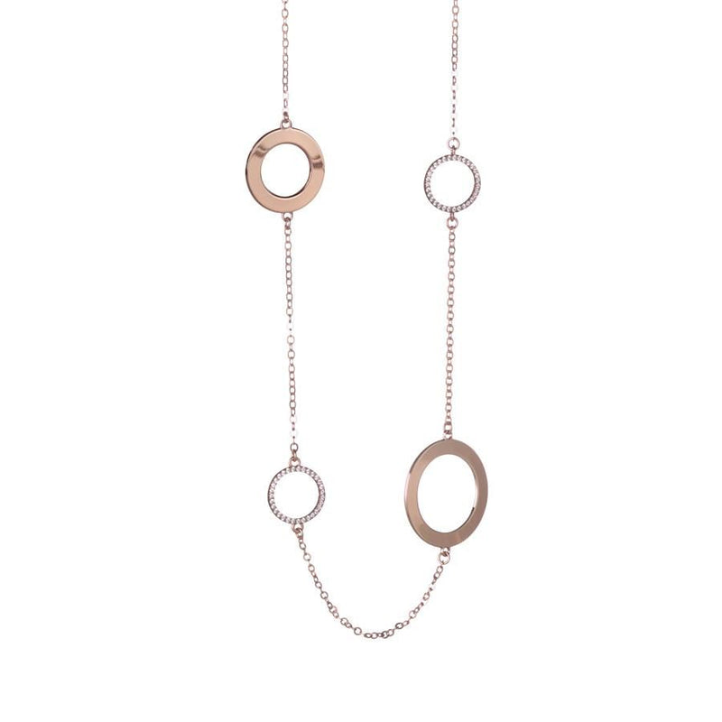 Collana sautoir rosata con zirconi Default Title